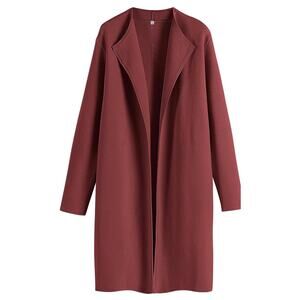 Anrabess Womens Long Cardigan Sweater Trench Coatigan Size S